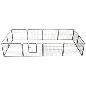 Dog Playpen 12 Panels Steel 31.5"x23.6" Black