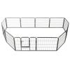 Dog Playpen 12 Panels Steel 31.5"x23.6" Black