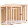 Mewoofun Wooden and Metal Dog House for Small/Medium Dog Crate Furniture Pets