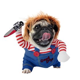 Pet Deadly Doll Costume Chucky Dog Cosplay Halloween Christmas Party Clothes for Dogs (size: XL)