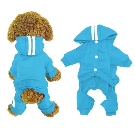 Casual Pet Dog Striped Hoodie Sweatpants Suits (Type: Light BlueL)