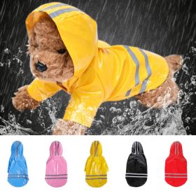 S-XL Pets Dog Raincoat Reflective Strip Dog RainCoat Waterproof Jackets Outdoor Breathable Clothes For Puppies (Color: Red)