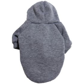 Pet Sweatshirt With Hoodie; Machine Washable Sweater For Dogs Puppies Sweater Clothes Apparel (Color: Grey)