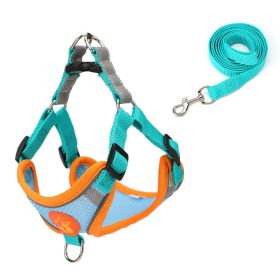 Small Dog Harness Puppy Harness and Leash Set with Reflective Strip for Small Dog Breeds (Color: Blue)