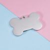 Metal Pet ID Tags With Pink Bone Shape For Dogs & Cats