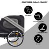 Yellow Outdoor Heavy Duty Foldable Utility Pet Stroller Dog Carriers Bicycle Trailer