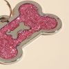 Metal Pet ID Tags With Pink Bone Shape For Dogs & Cats